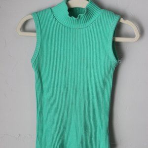 Bailey's Blossoms Mock Neck Ribbed Tank